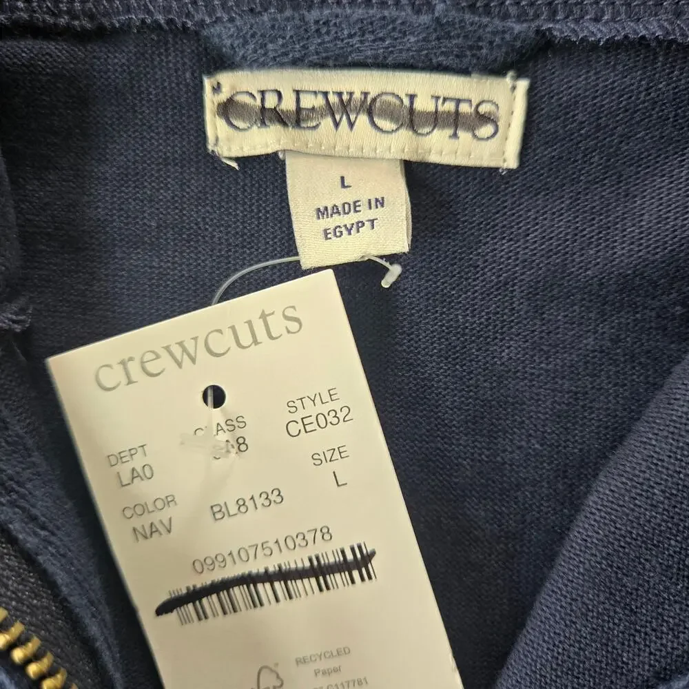 J. Crew Crewcuts Kids' Relaxed-Fit Half-Zip Pullover Size L NWT